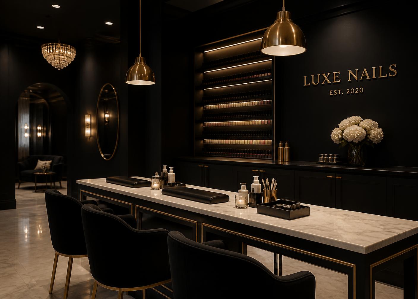 Interior of the Sky Nails Glamour Spa studio